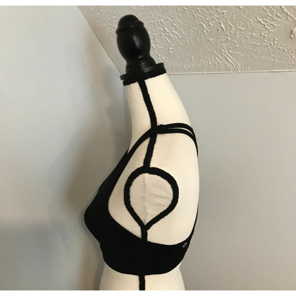 Lululemon Energy High Neck Black Sports Bra - Size 6 - Picture 2 of 8